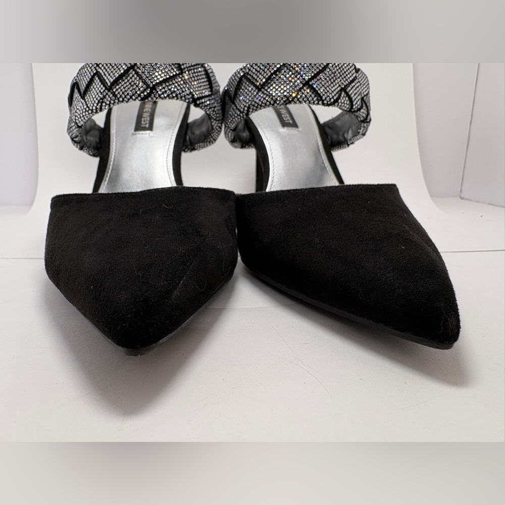 Nine West Women's Greet Slip On Comfort Dress Heels Black/Bling Size:9 Formal - Picture 3 of 8